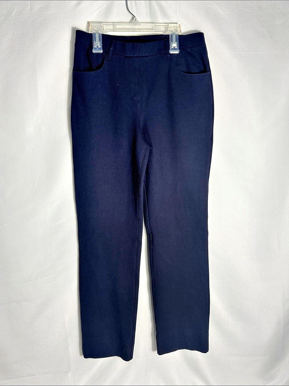 Quince Ultra-Stretch Ponte Straight Leg 4-Pocket Pants Navy Blue Medium